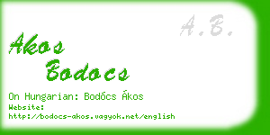 akos bodocs business card